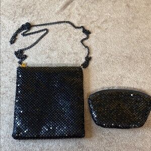 Cross body bag with small accessories bag black.